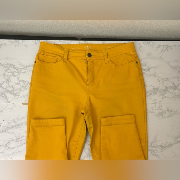 St Johns Jeans Pants Bay Size 10 Skinny Leg Mustard Yellow Denim High Waist - Picture 3 of 6